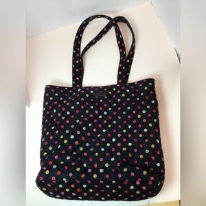 Vera Bradley Black Polka Dot Purse ROSE Print Lining